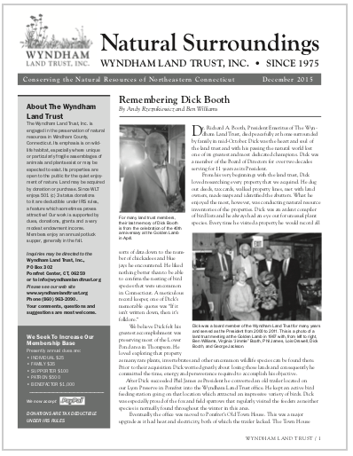 WLTWinter2015 Newsletter